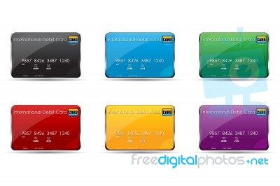 Debit Cards Icons Stock Image