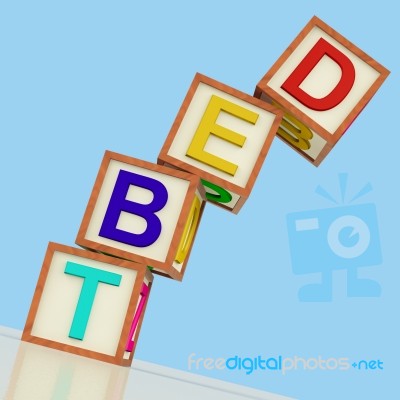 Debt Blocks Showing Bankruptcy Stock Image