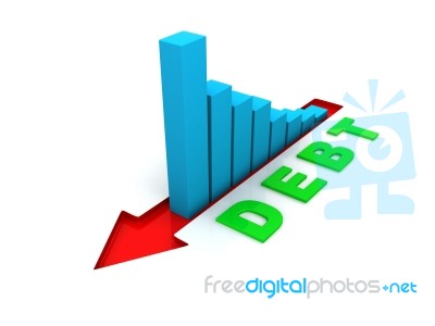 Debt Business Graph Stock Image