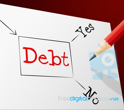 Debt Choice Shows Financial Obligation And Arrears Stock Image