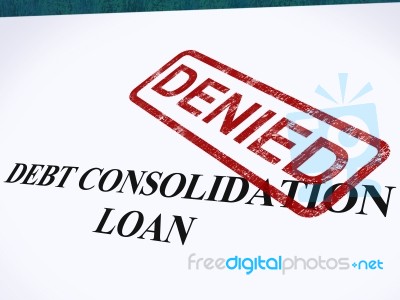 Debt Consolidation Loan Denied Stock Image