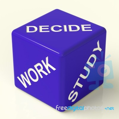 Decide Work Study Dice Stock Image