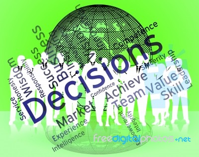 Decision Words Indicates Choice Choices And Deciding Stock Image