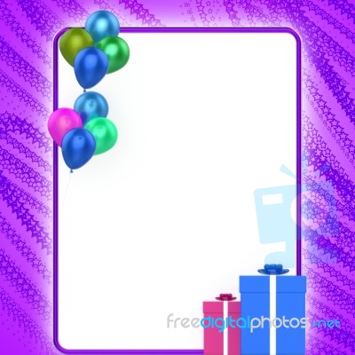 Decorated Card Means Birthday Greetings Or Surprise Message Stock Image