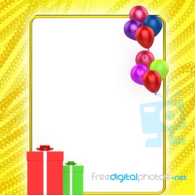 Decorated Card Shows Celebration Message Or Party Invitation Stock Image