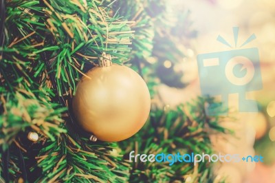 Decoration Hanging From Christmas Tree Stock Photo