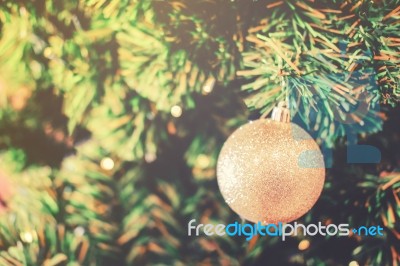 Decoration Hanging From Christmas Tree Stock Photo