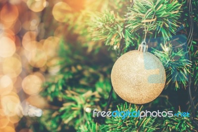 Decoration Hanging From Christmas Tree Stock Photo