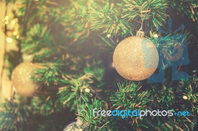 Decoration Hanging From Christmas Tree Stock Photo