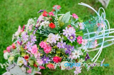 Decorative Artificial Flowers Stock Photo