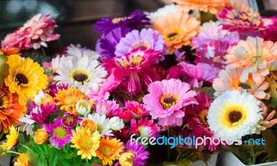 Decorative Artificial Flowers Stock Photo