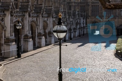 Decorative Lamppost In The Grounds Of The Houses Of Parliament Stock Photo