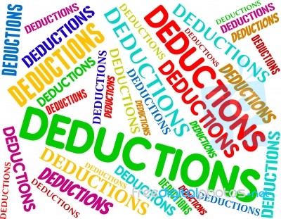 Deductions Words Indicates Clearance Promo And Reduce Stock Image