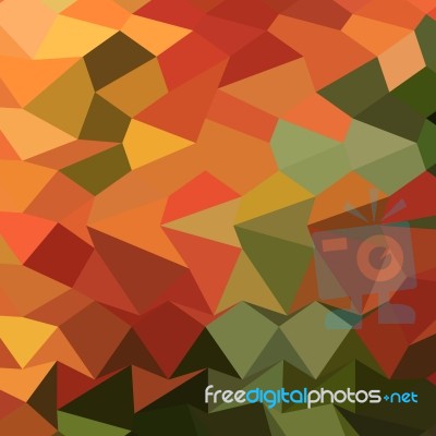 Deep Saffron Orange Abstract Low Polygon Background Stock Image