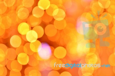 Defocused Abstract Yellow Christmas Background Stock Photo