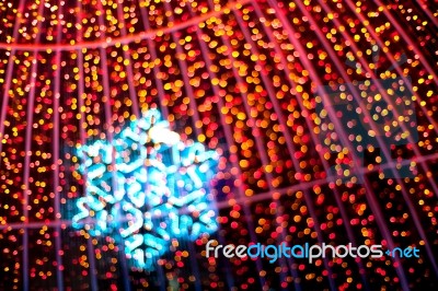 Defocused Christmas Lights Stock Photo