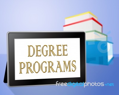 Degree Programs Represents Books Bachelor's And Internet Stock Image