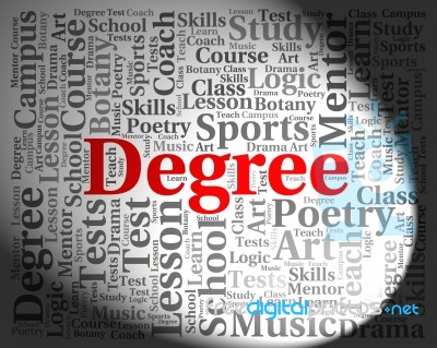 Degree Word Shows Degrees Words And Qualification Stock Image