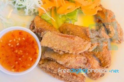 Delicious Deep Fried Chicken Wings Stock Photo