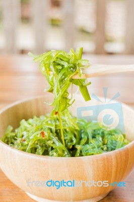 Delicious Fresh Seaweed Spicy Salad Stock Photo