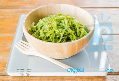 Delicious Fresh Seaweed Spicy Salad Stock Photo