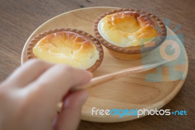 Delicious Mini Cheese Tart Dessert Stock Photo