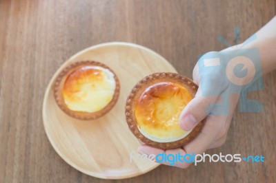 Delicious Mini Cheese Tart Dessert Stock Photo