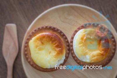 Delicious Mini Cheese Tart Dessert Stock Photo