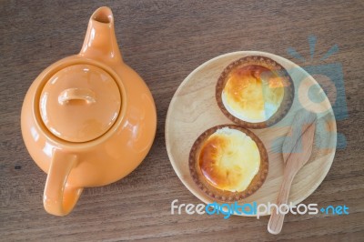 Delicious Mini Cheese Tart Dessert Stock Photo