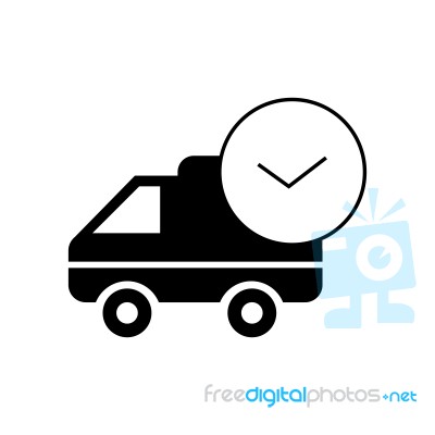 Delivery Time Symbol Icon  Illustration On White Bac Stock Image