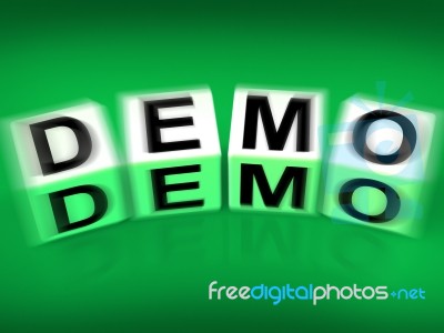 Demo Blocks Displays Demonstration Test Or Try-out A Version Stock Image