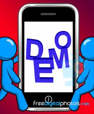 Demo On Phone Displays Development Or Beta Version Stock Image