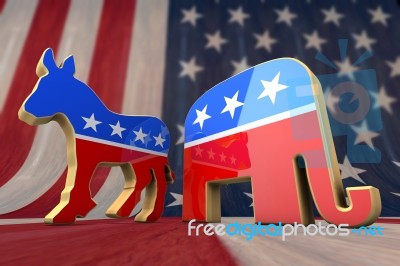 Democrat Party And Republican Party Stock Image