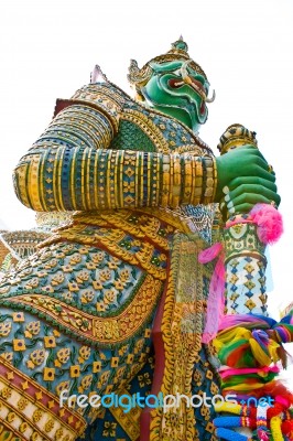 Demon Guard Statue At "wat Arun" In Thailand Stock Photo