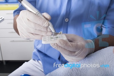 Dental Cleaning Close-up Stock Photo