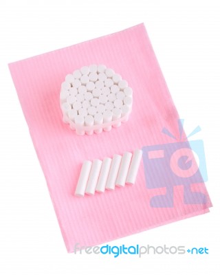 Dental Cotton Rolls Stock Photo