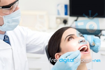 Dental Treatment Of Female Stock Photo