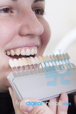 Dentist Choose White Of Teeth Stock Photo