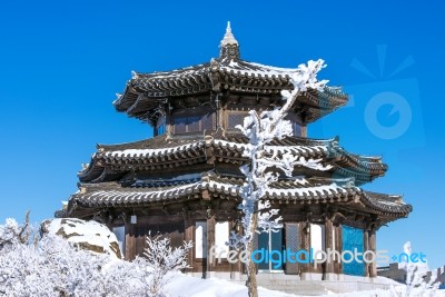 Deogyusan Mountains In Winter, Korea Stock Photo