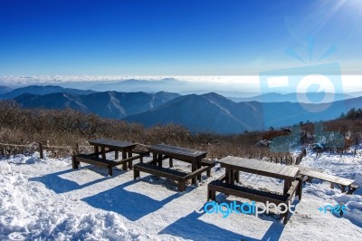 Deogyusan Mountains Is Covered By Snow In Winter,south Korea Stock Photo