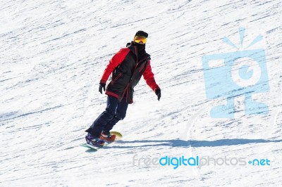 Deogyusan,korea - January 1: Skier Skiing On Deogyusan Ski Resort In Winter,south Korea On January 1, 2016 Stock Photo