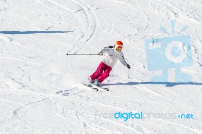 Deogyusan,korea - January 1: Skier Skiing On Deogyusan Ski Resort In Winter,south Korea On January 1, 2016 Stock Photo