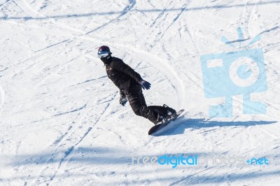 Deogyusan,korea - January 1: Skier Skiing On Deogyusan Ski Resort In Winter,south Korea On January 1, 2016 Stock Photo