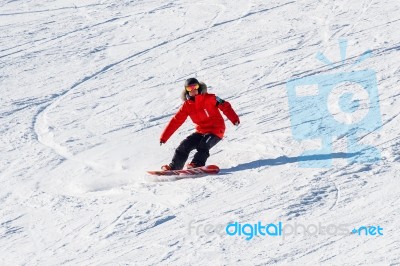 Deogyusan,korea - January 1: Skier Skiing On Deogyusan Ski Resort In Winter,south Korea On January 1, 2016 Stock Photo