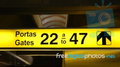 Departure Gates Sign Stock Photo