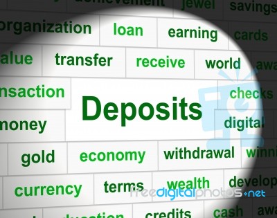 Deposit Deposits Represents Part Payment And Business Stock Image