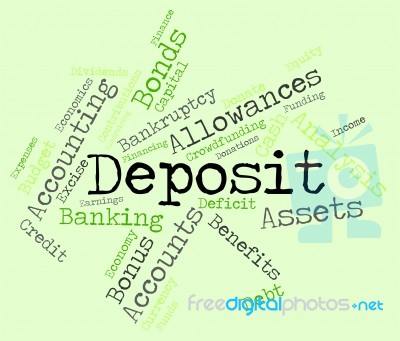 Deposit Word Means Part Payment And Advance Stock Image