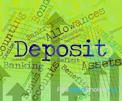 Deposit Word Means Part Payment And Advance Stock Image