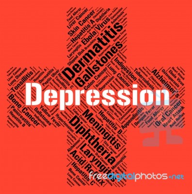 Depression Word Indicates Lost Hope And Affliction Stock Image