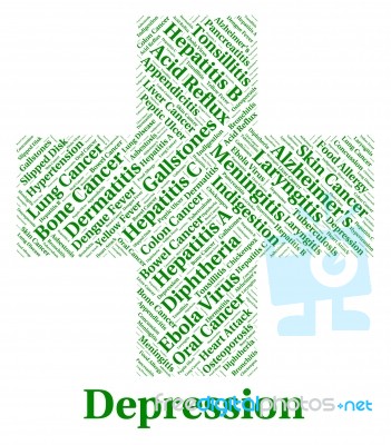 Depression Word Represents Lost Hope And Affliction Stock Image